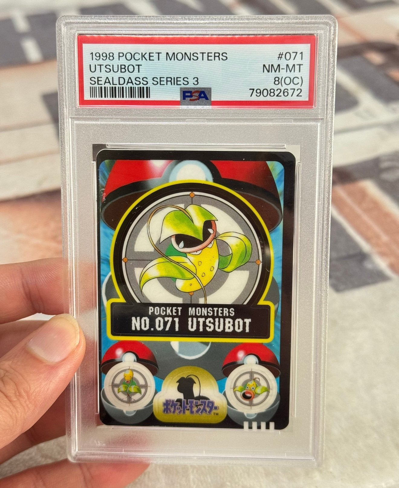 1998 Pokemon POCKET MONSTERS UTSUBOT SEALDASS psa-8 Zeldzaam, Ophalen of Verzenden, Zo goed als nieuw