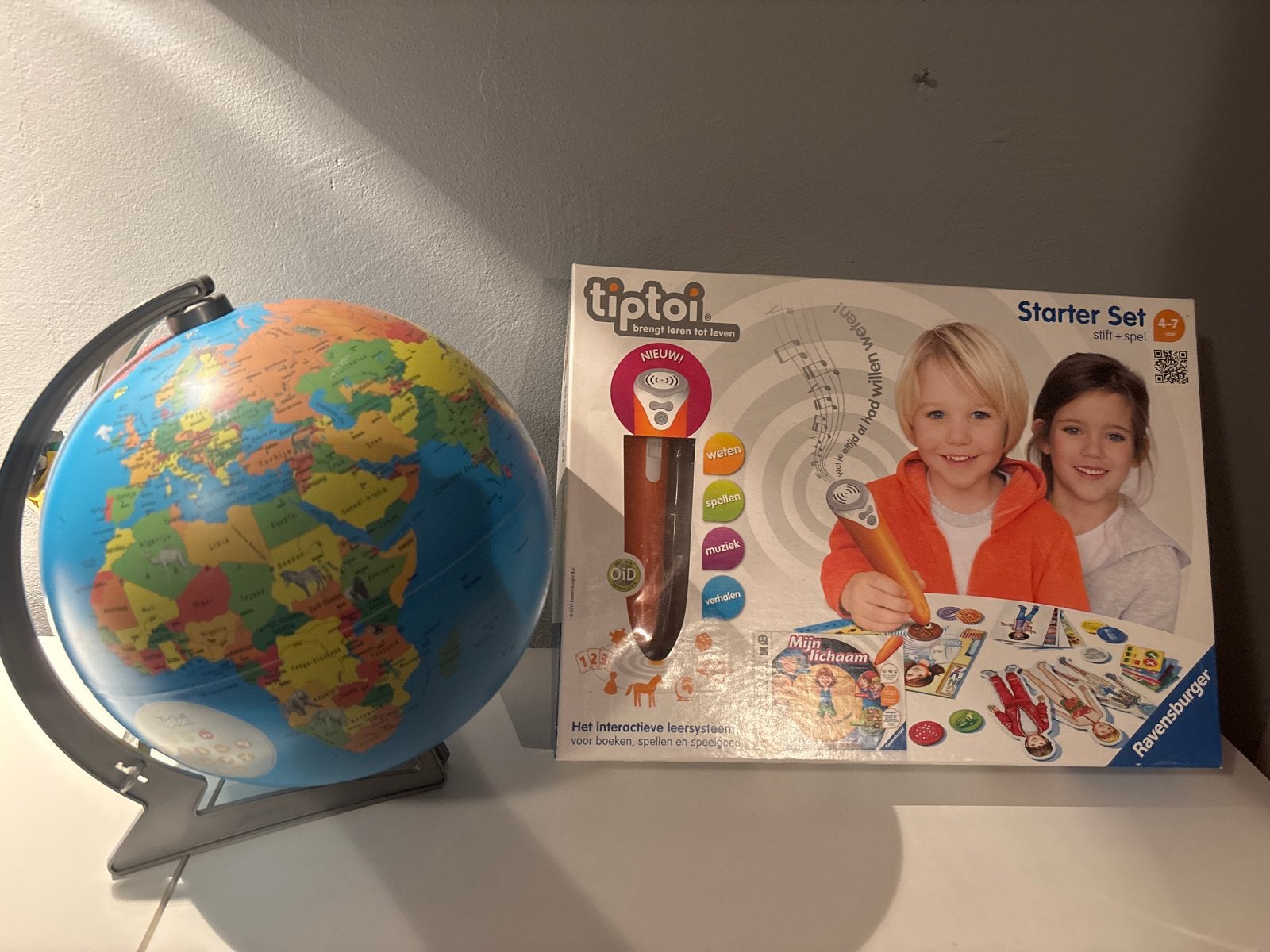 Tiptoi Starter Set met Stift, Spel en Globe - Ravensburger, Ophalen of Verzenden, Zo goed als nieuw, Taal en Lezen, Met geluid