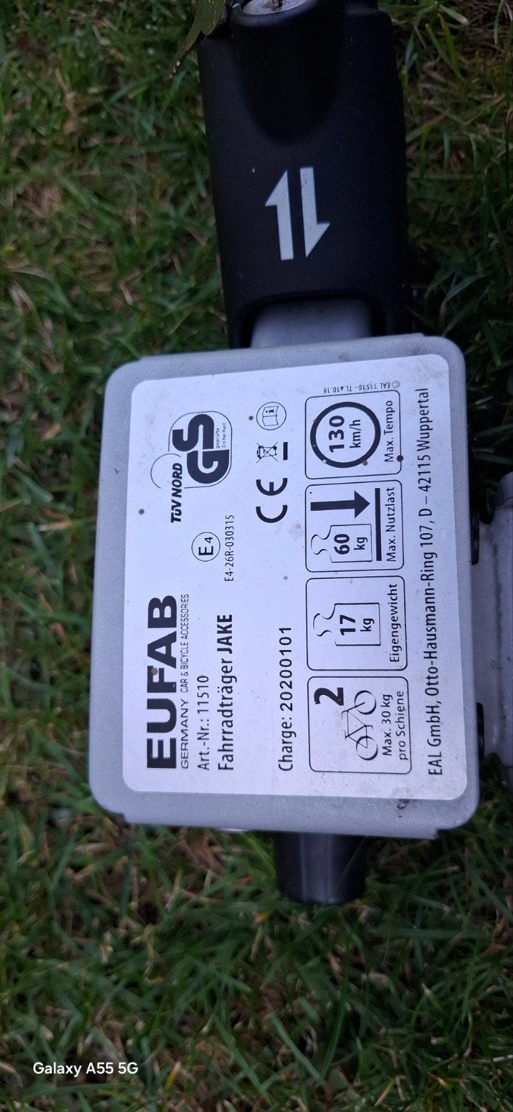 Eufab Jake Trekhaakdrager voor 2 fietsen, Ophalen, Gebruikt, Trekhaakdrager