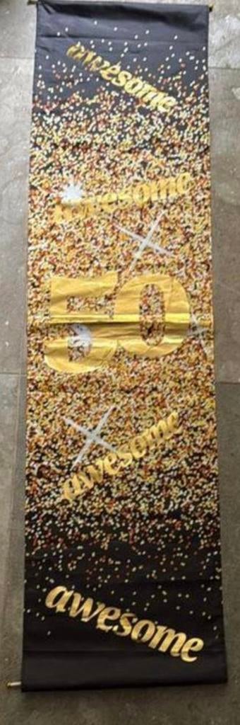 Banner 50, Ophalen of Verzenden, Zo goed als nieuw, Versiering, Abraham of Sarah