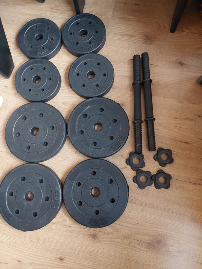 Dumbbellset met schijven, Ophalen, Gebruikt, Halterset