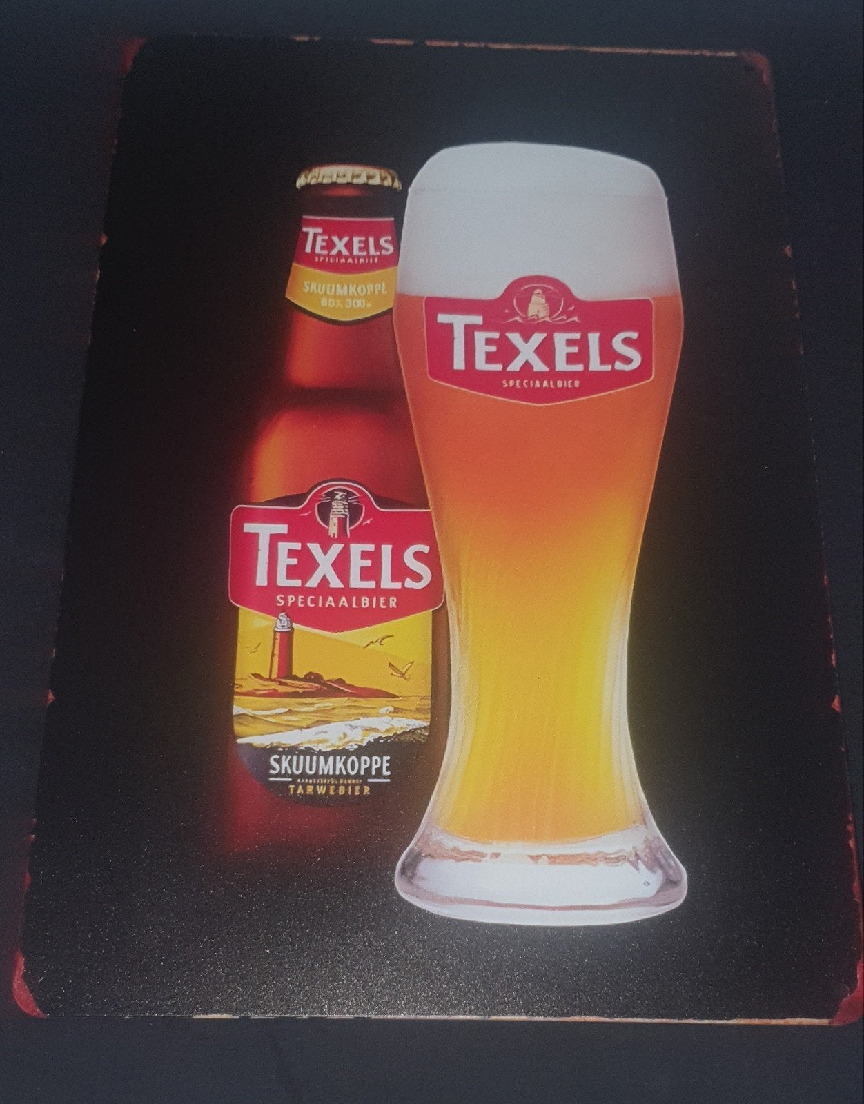Texels Speciaalbier Wandbord - 30x20 cm, Metaal, Meerkleurig, Nieuw, Ophalen of Verzenden