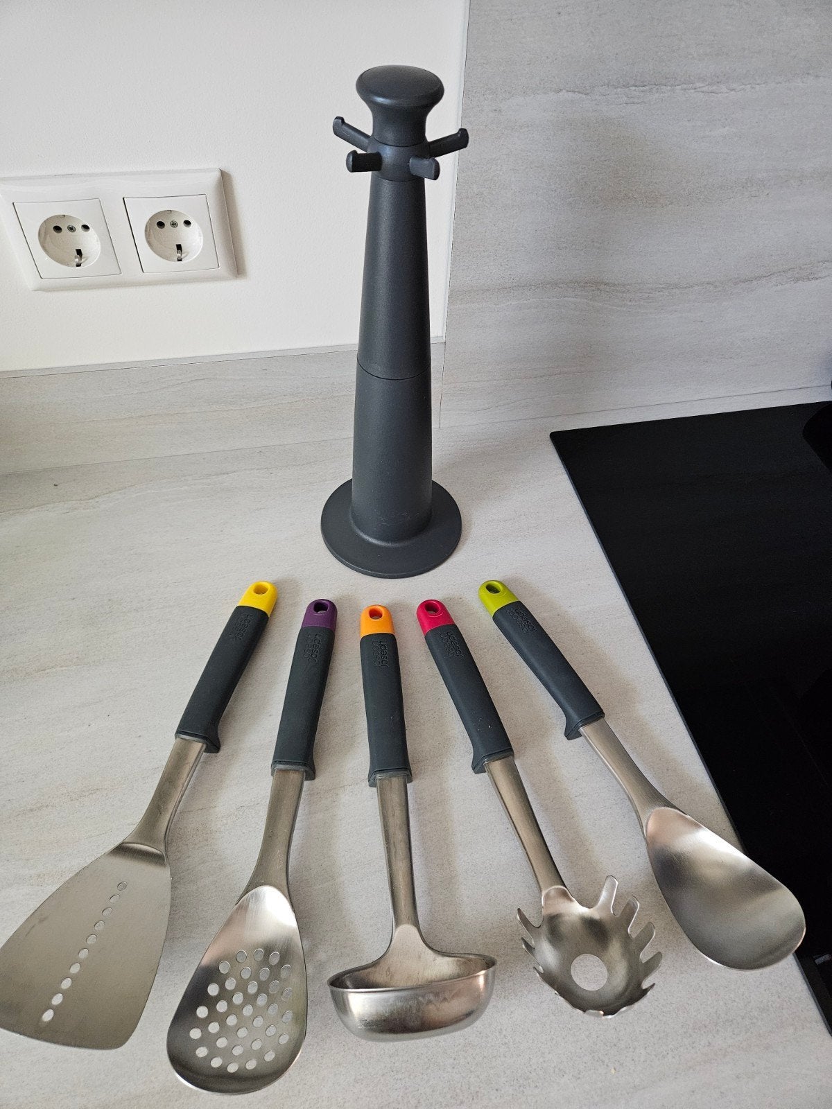 Joseph Joseph Keukengerei Set met Draaistandaard - 5 Stuks, Ophalen of Verzenden, Metaal, Meerkleurig, Overige merken