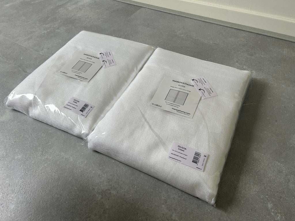 Nieuwe witte vitrage 300x250 cm (Olivia), Ophalen, Zo goed als nieuw, Wit