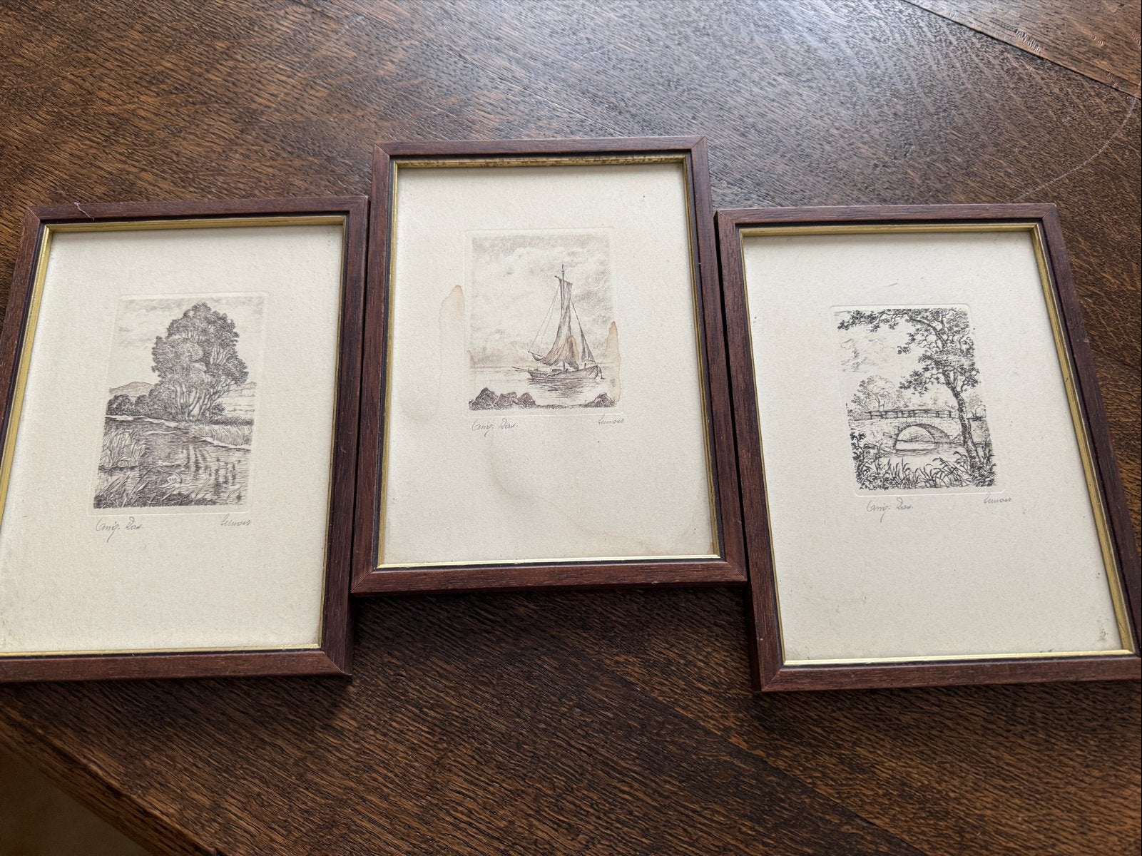 Herman Schroer - Originele Etsen (3 stuks), Antiek en Kunst, Kunst | Etsen en Gravures, Ophalen, Ets, Gesigneerd, Landschap