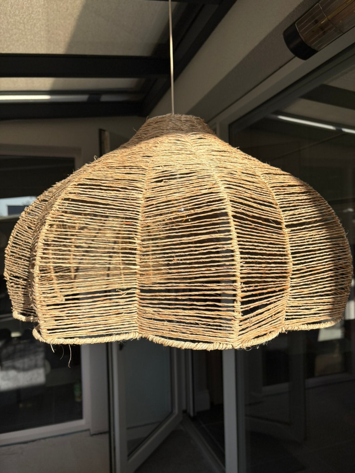 Rotan boho hanglampen, 25 tot 50 cm, Beige, Ophalen of Verzenden, Zo goed als nieuw