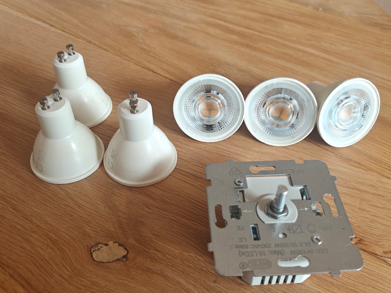 Led dimmer met 6 led lampen GU 10, Ophalen of Verzenden
