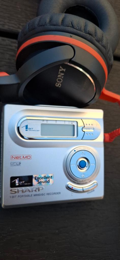 Sharp 1 bit minidisc net md speler recorder walkman sony kop, Audio, Tv en Foto, Ophalen