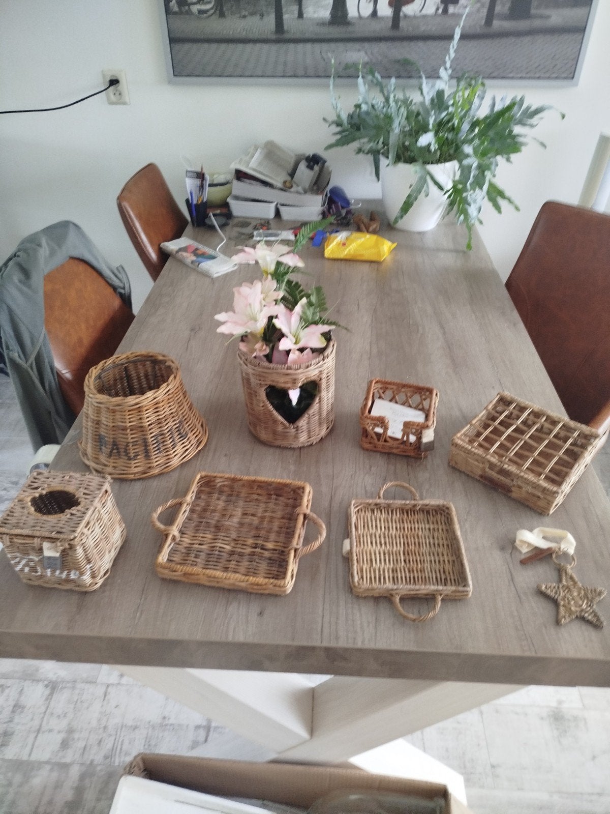Riviera maison rattan items, Ophalen of Verzenden, Zo goed als nieuw, Rond, Riet