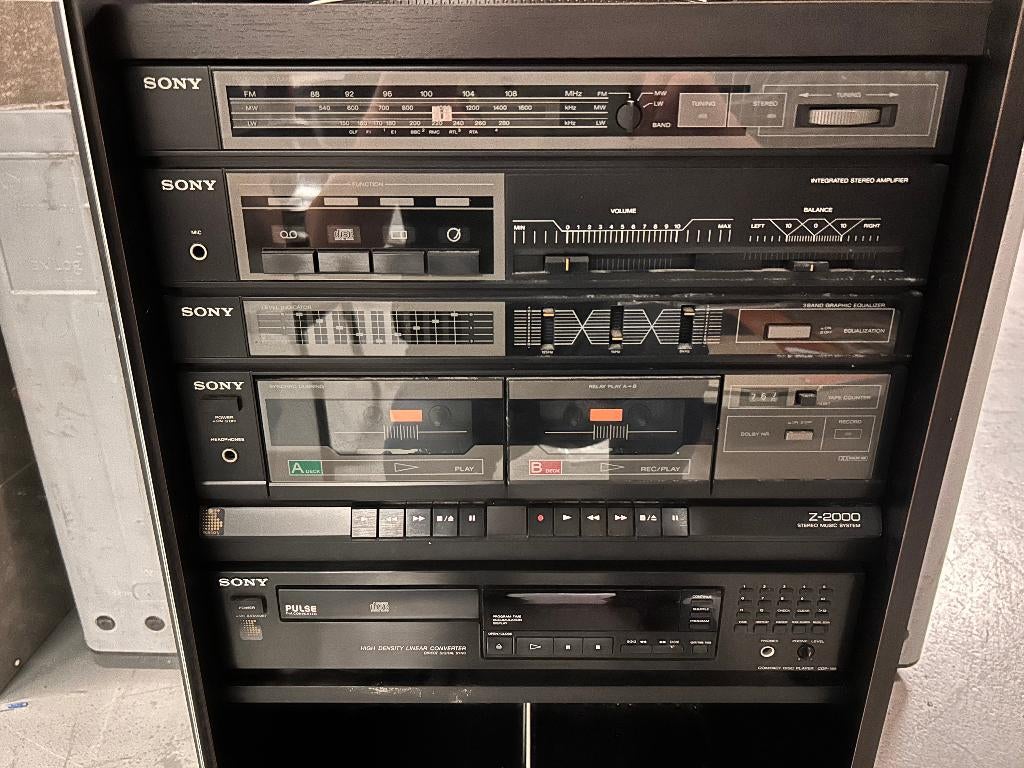 Sony stereo-set met meubel, met werk, Ophalen, Gebruikt, Tuner of Radio, Sony