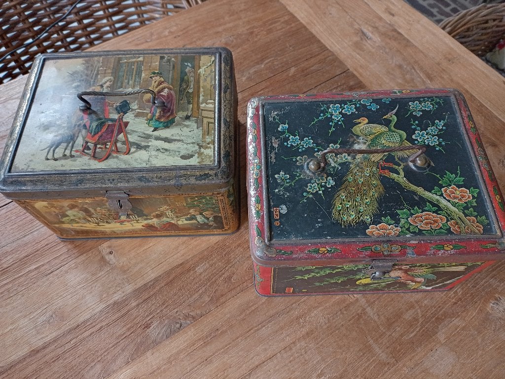 oude biscuitsblikken wed. Bekkers en Zn. 1910/20, Verzamelen, Blikken, Ophalen of Verzenden, Gebruikt, Overige