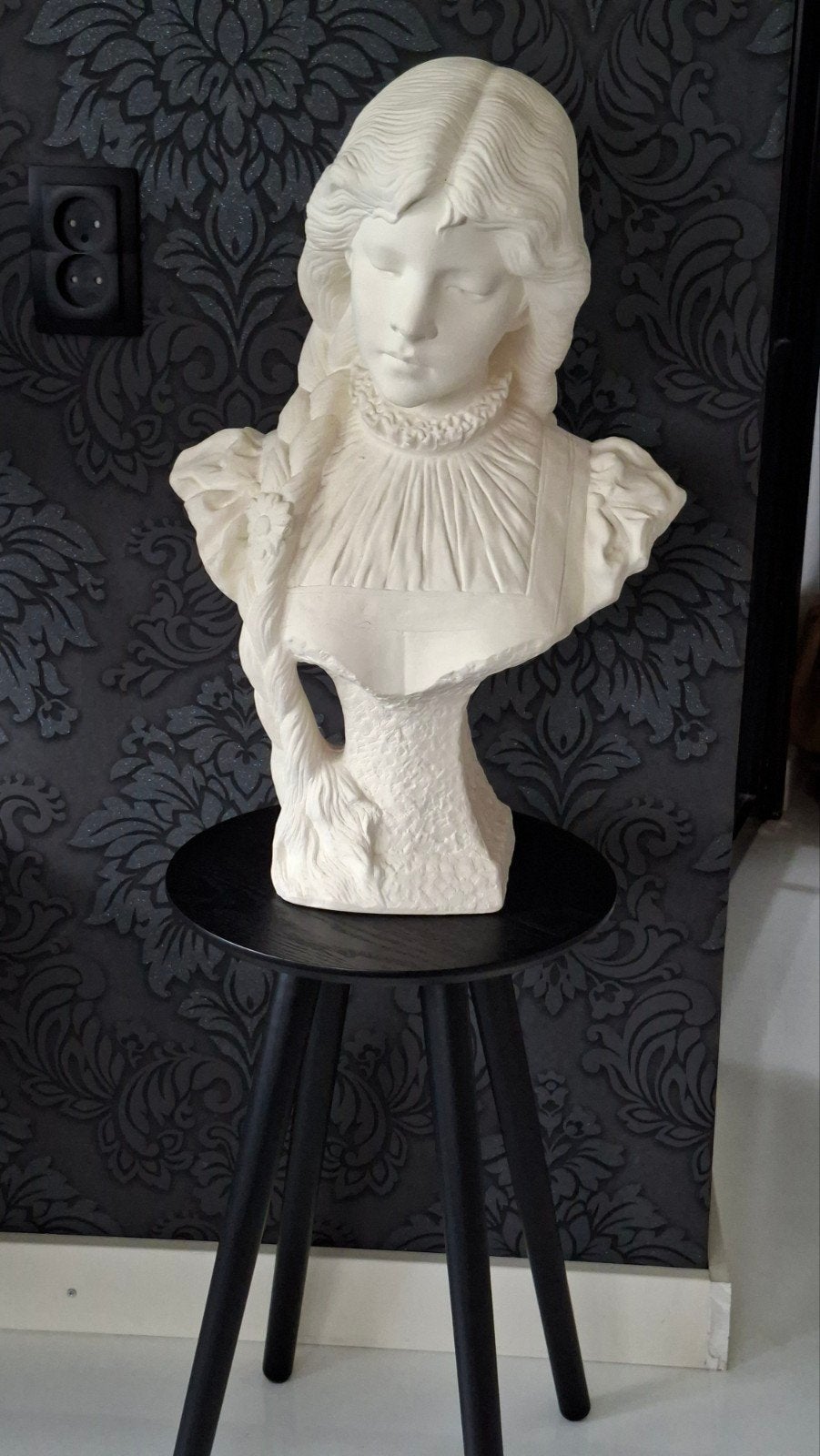Stenen borstbeeld torso vrouw, 58 cm hoog, Antiek en Kunst, Kunst | Beelden en Houtsnijwerken, Buste, Steen of Keramiek, Vrouw