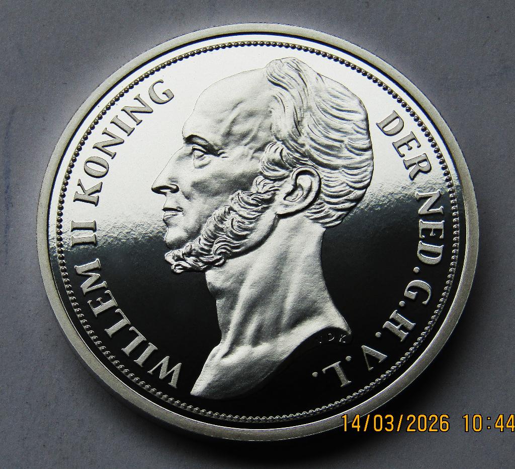 * 1 Gulden Historical Restrike (1840) - Silver Plated -NL *, Postzegels en Munten, Munten | Nederland, Verzenden, Koningin Beatrix