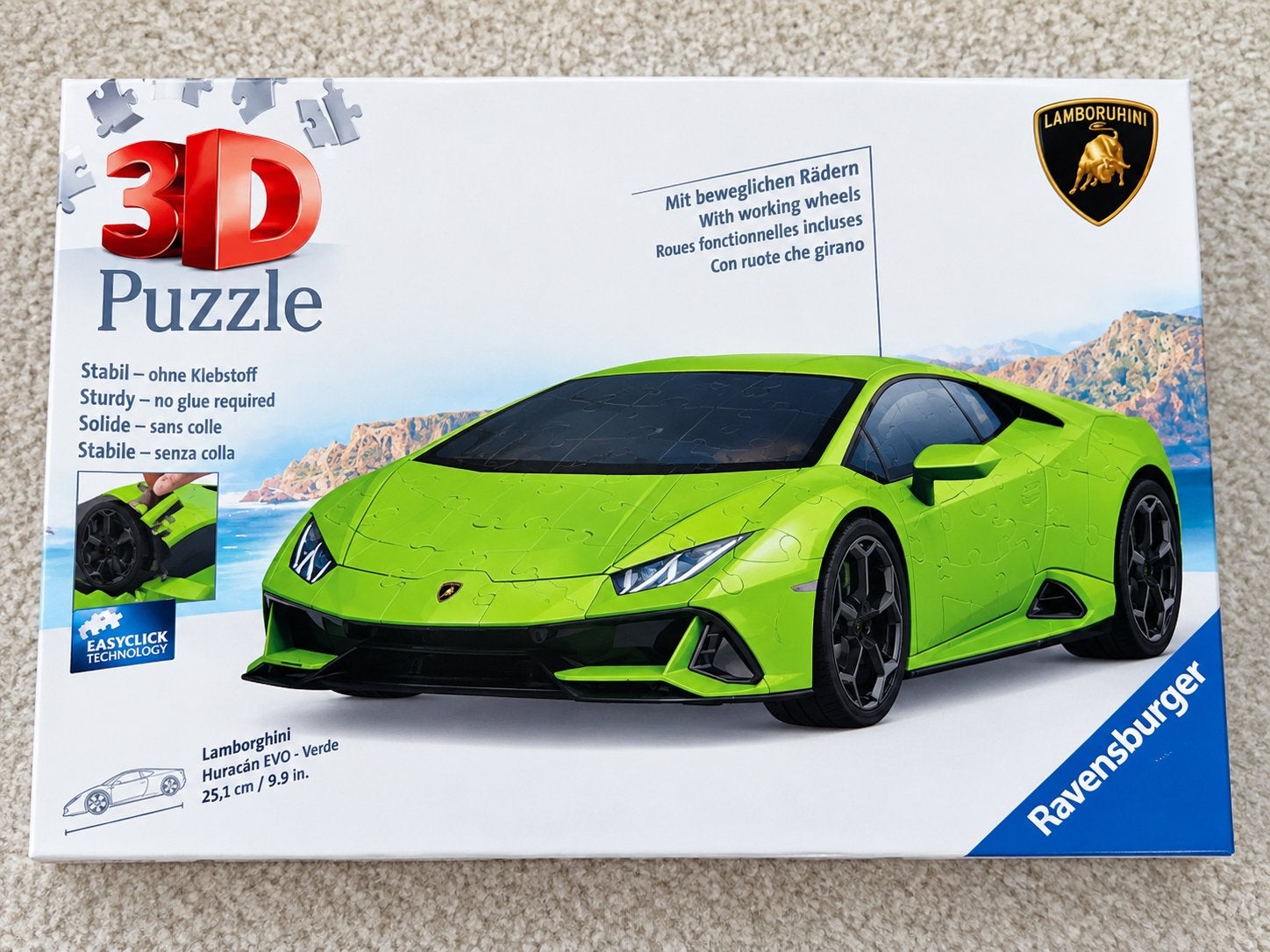 Ravensburger 3D Puzzle Lamborghini Huracán EVO - Nieuw, Ophalen of Verzenden, Zo goed als nieuw, Puzzelen