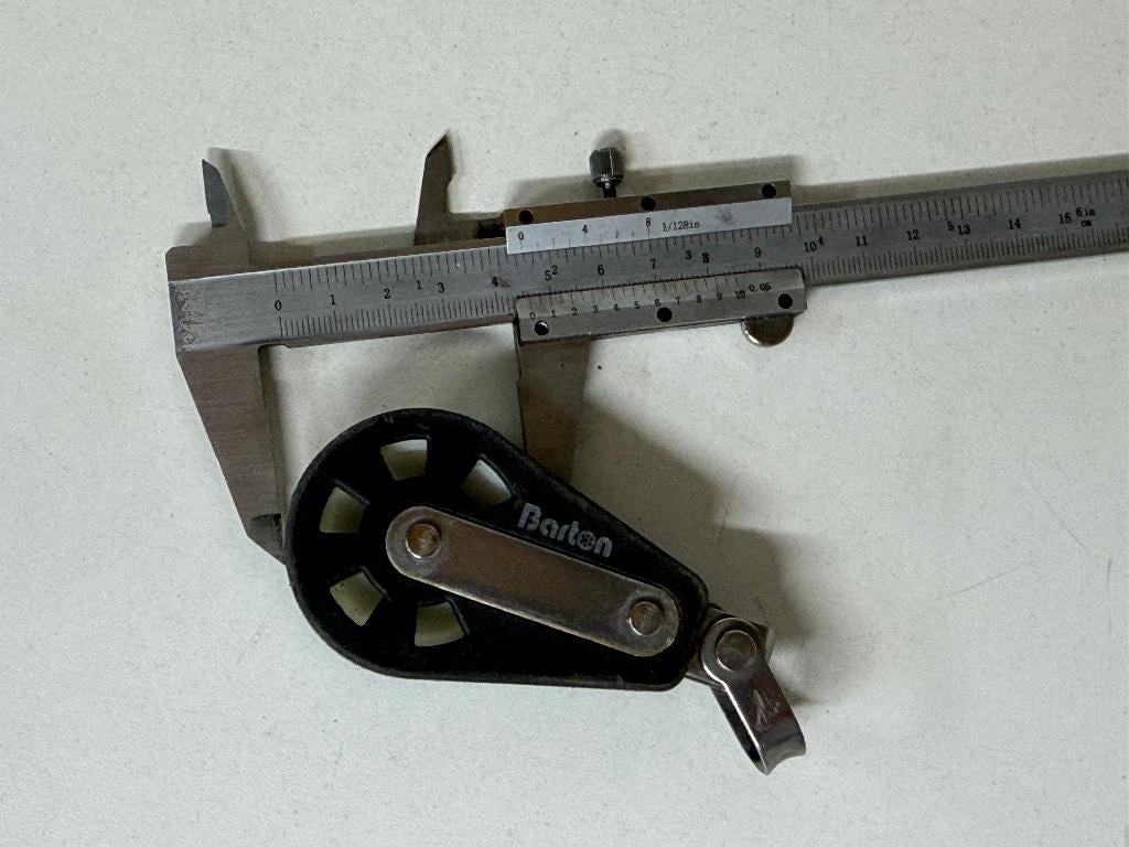 Barton 1 schijfs blok 46 mm tot 10 mm met wartel, Ophalen of Verzenden, Gebruikt, Lijn of Blok