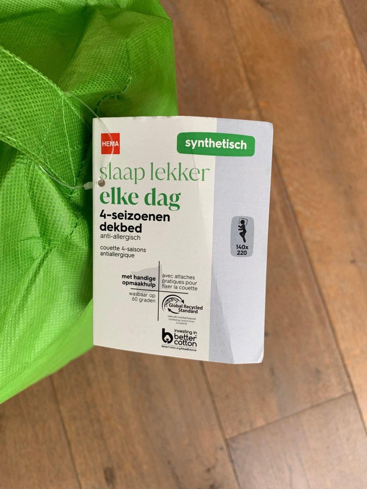 4 seizoenendekbed anti allergisch 140x220, Eenpersoons, Wit, Nieuw, Ophalen of Verzenden