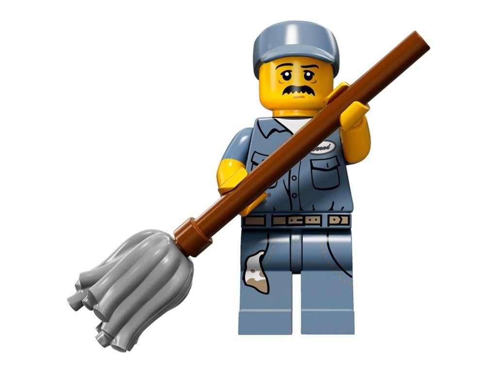 Lego minifiguren serie 15 schoonmaker, Ophalen of Verzenden, Zo goed als nieuw