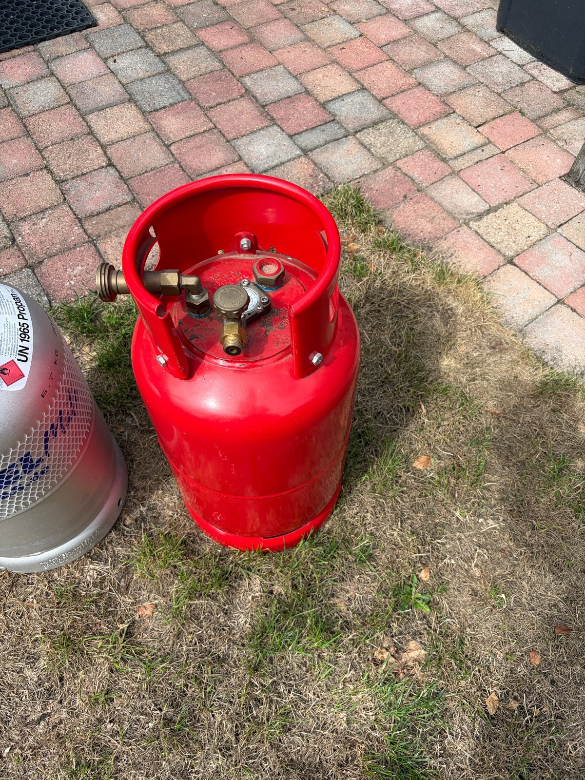 Rode gasfles 11KG met manometer, Ophalen, Gebruikt