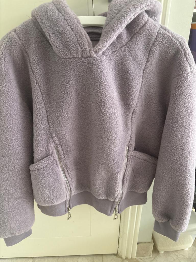 Zachte Lila Teddy Hoodie met Ritsen, Ophalen of Verzenden, Nieuw, Maat 38/40 (M), Paars