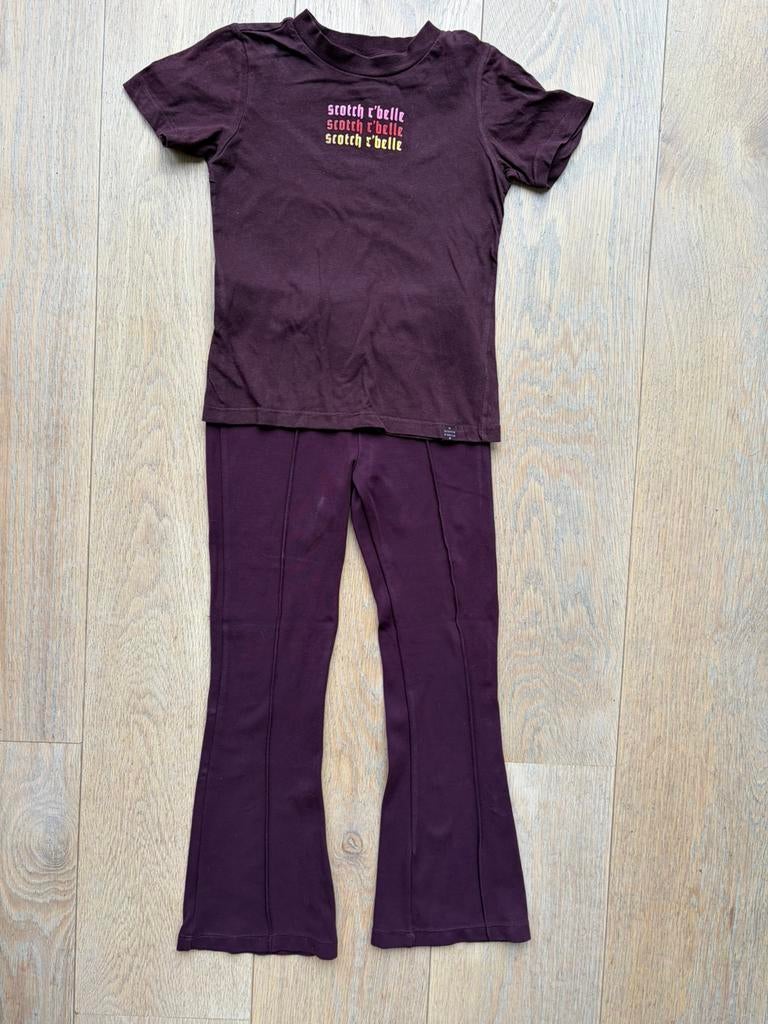 Set flare broek met shirt Scotch R’Belle mt 128 netjes, Ophalen of Verzenden, Gebruikt, Meisje, Setje