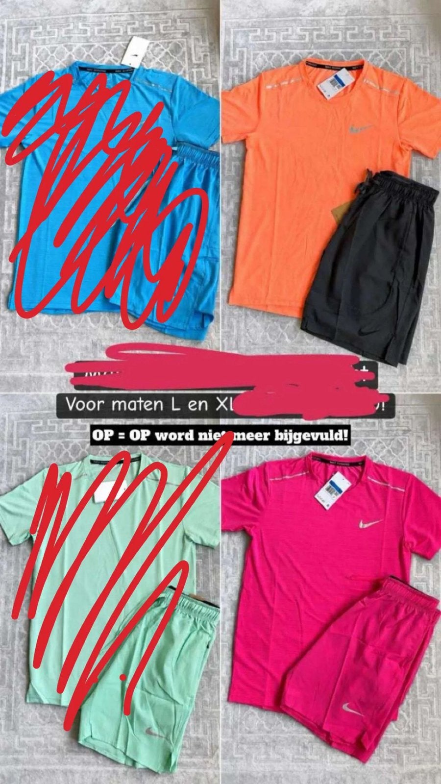 Nike Miller Setjes - Roze & Oranje (L & XL) - 15 stuks, Maat 52/54 (L), Meerkleurig, Nieuw, Ophalen of Verzenden