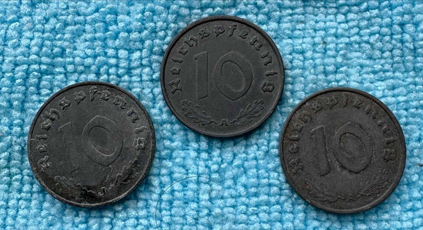 Duitse 10 Reichspfennig munten (1940, 1941, 1942), Ophalen of Verzenden, Duitsland, Setje