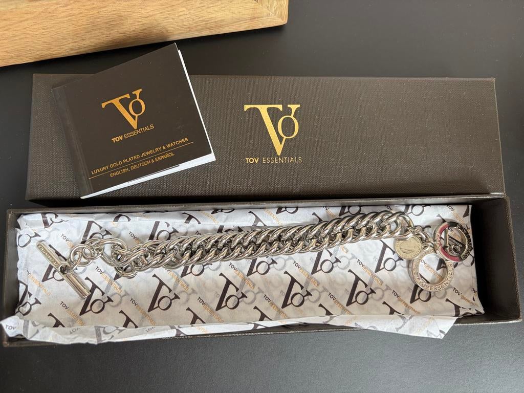 TOV Essentials Armband Zilverkleurig met Bedels, Sieraden, Tassen en Uiterlijk, Armbanden, Staal, Ophalen of Verzenden, Zo goed als nieuw
