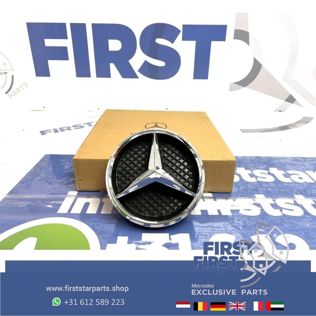Mercedes AMG STER LOGO GLANS CHROOM W176 W177 W205 W117 W118, Gebruikt, -, Ophalen of Verzenden, -