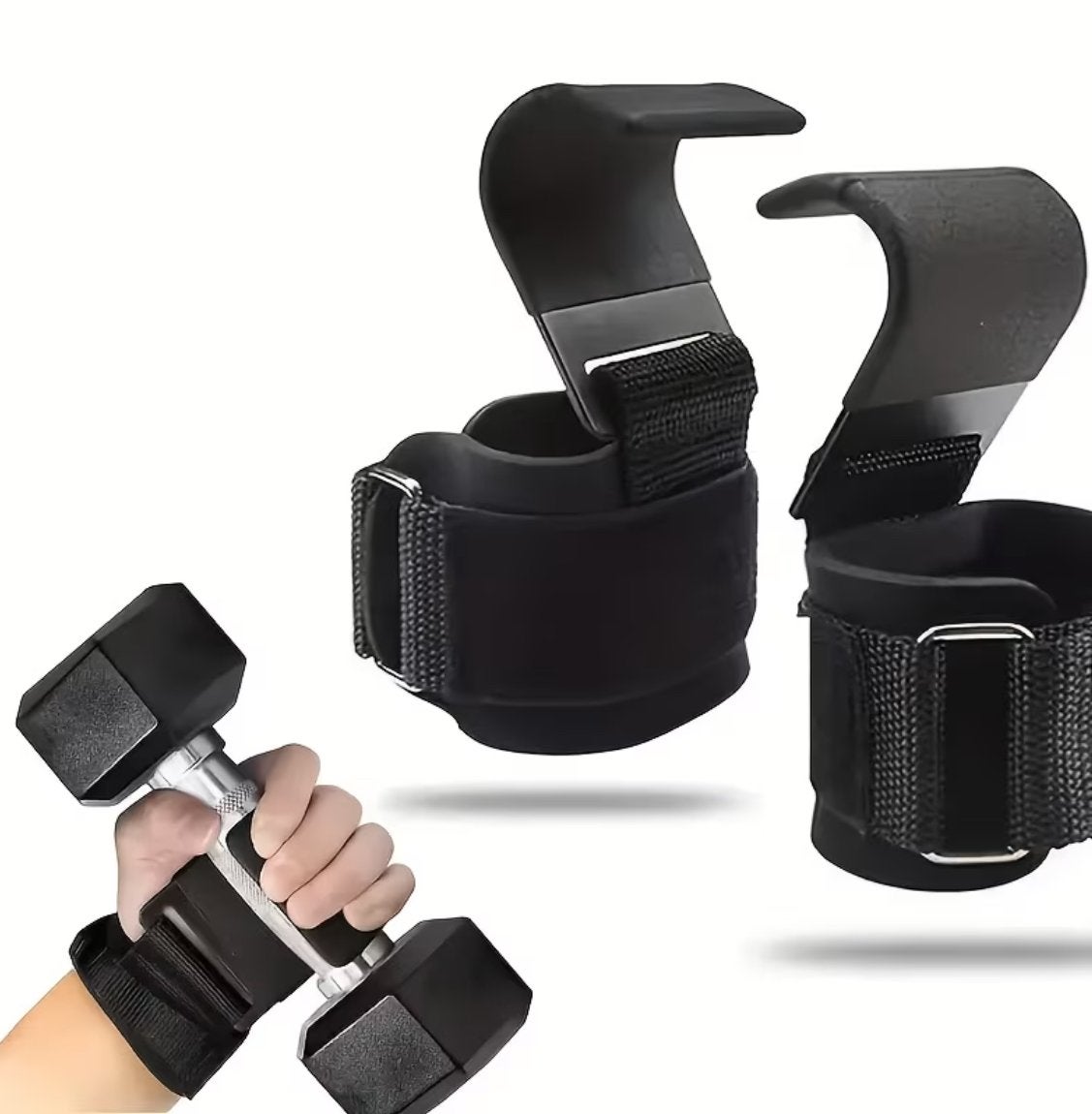 lifting hooks - Set van 2, Sport en Fitness, Fitnessmaterialen, Ophalen of Verzenden, Nieuw, Armen, Halterriem