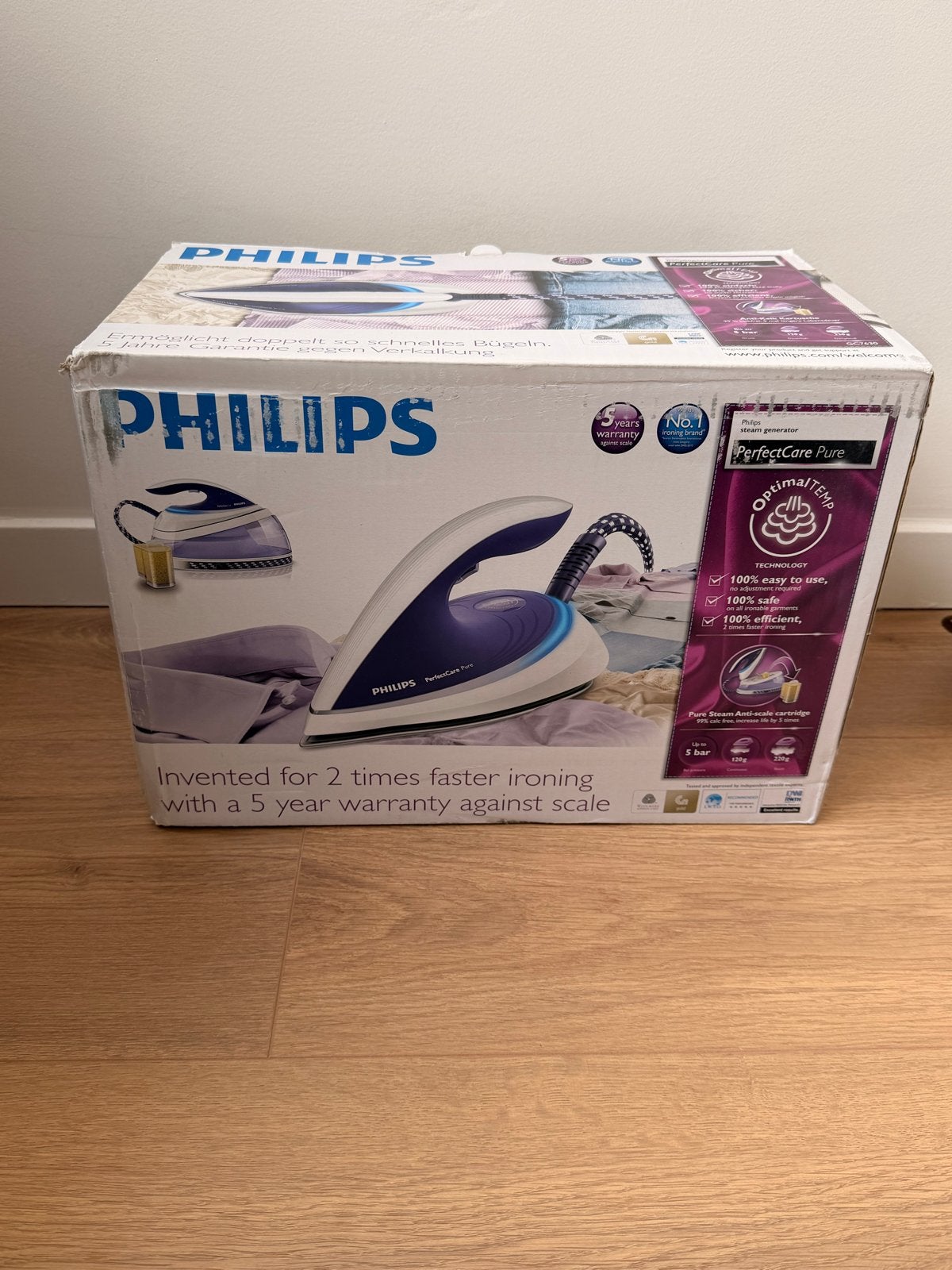 Philips PerfectCare Pure Stoomgenerator GC7636/30, Ophalen, Nieuw, Strijkijzer met snoer