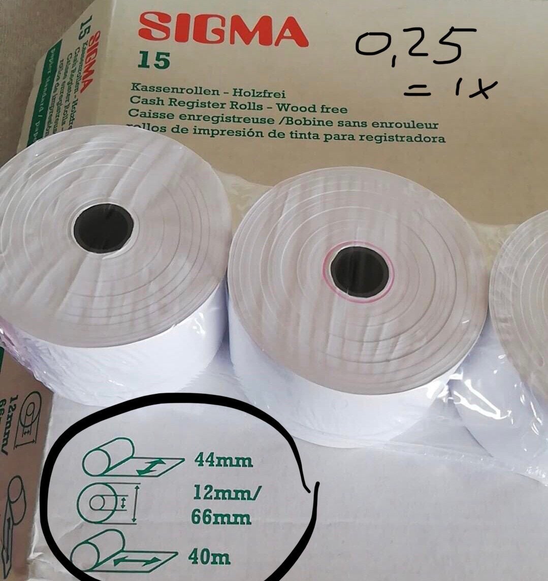 Kassa rollen 40 meter papier zie foto’s, Ophalen of Verzenden, Nieuw