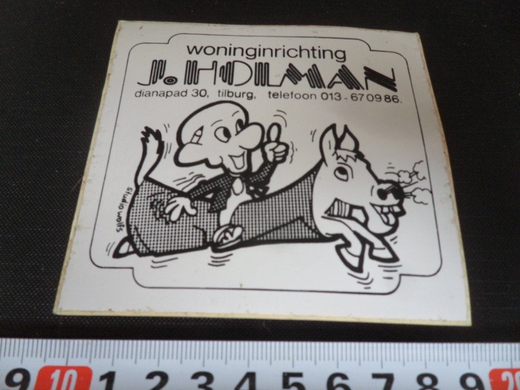 sticker tilburg woninginrichting J HOLMAN dianapad 30, Ophalen of Verzenden, Zo goed als nieuw