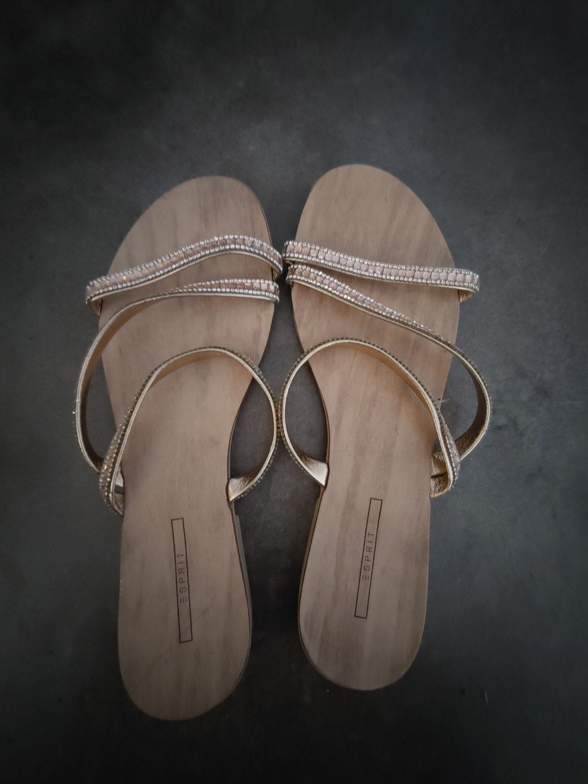 Esprit Sandalen Maat 39 met Strass, Overige kleuren, Zo goed als nieuw, Esprit, Sandalen of Muiltjes