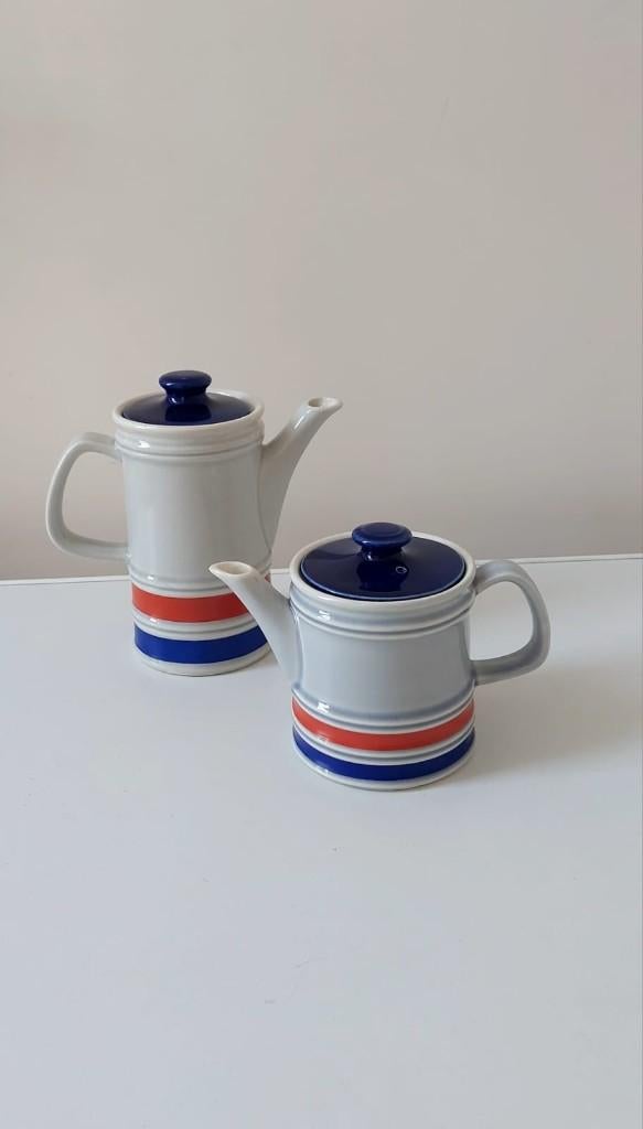 Vintage design koffiepot & theepot set 70s, Eu, Eu, Keramiek, Overige typen