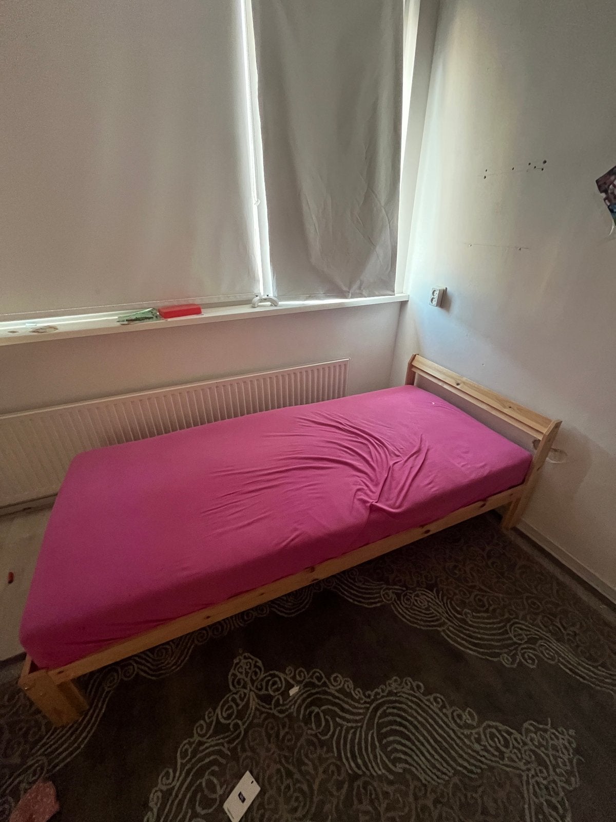 Gratis eenpersoonsbed met lattenbodem, Ophalen, Gebruikt, 90 cm, Eenpersoons