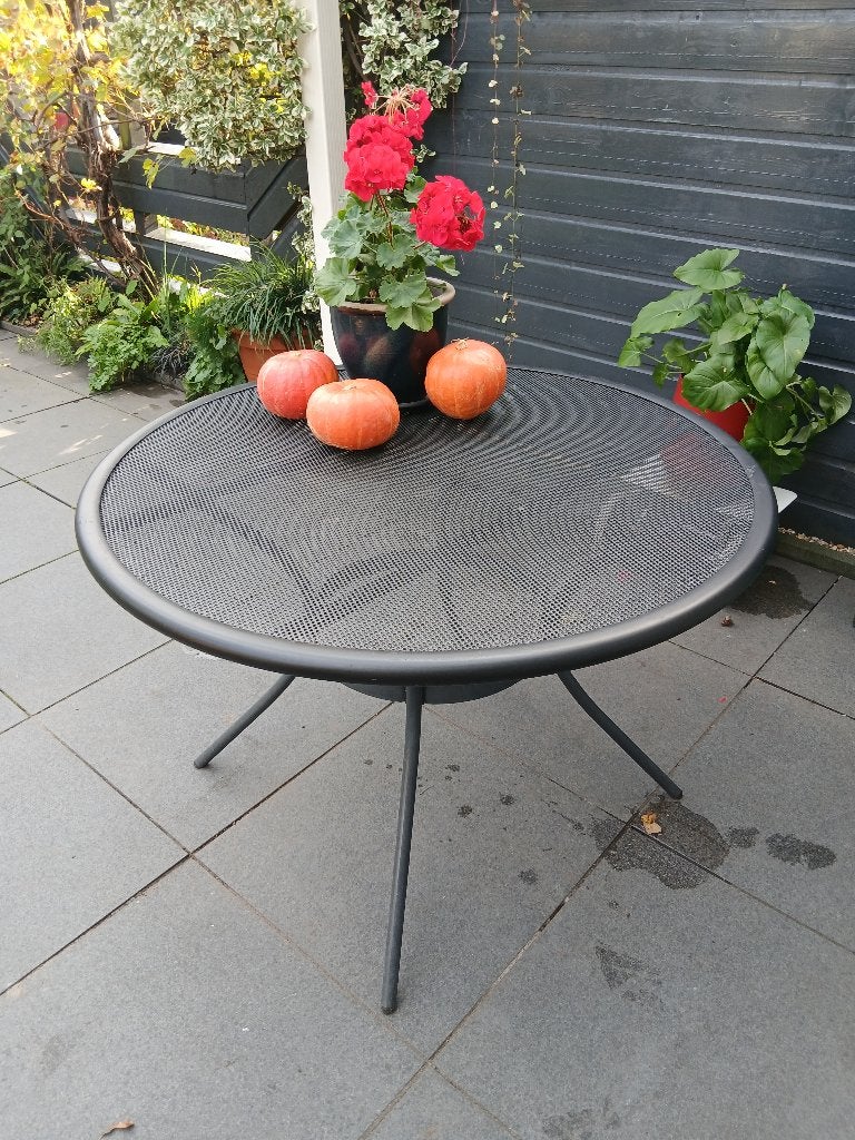tuintafel zwart, Tuin en Terras, Ophalen, Gebruikt, Rond, Metaal