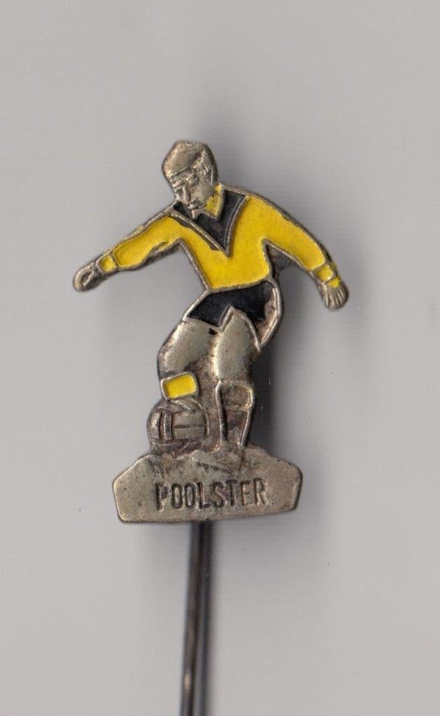 Voetbal VV Poolster Spijk zilvervoetje speldje, Verzamelen, Speldjes, Pins en Buttons, Gebruikt, Niet vindbaar, Niet vindbaar