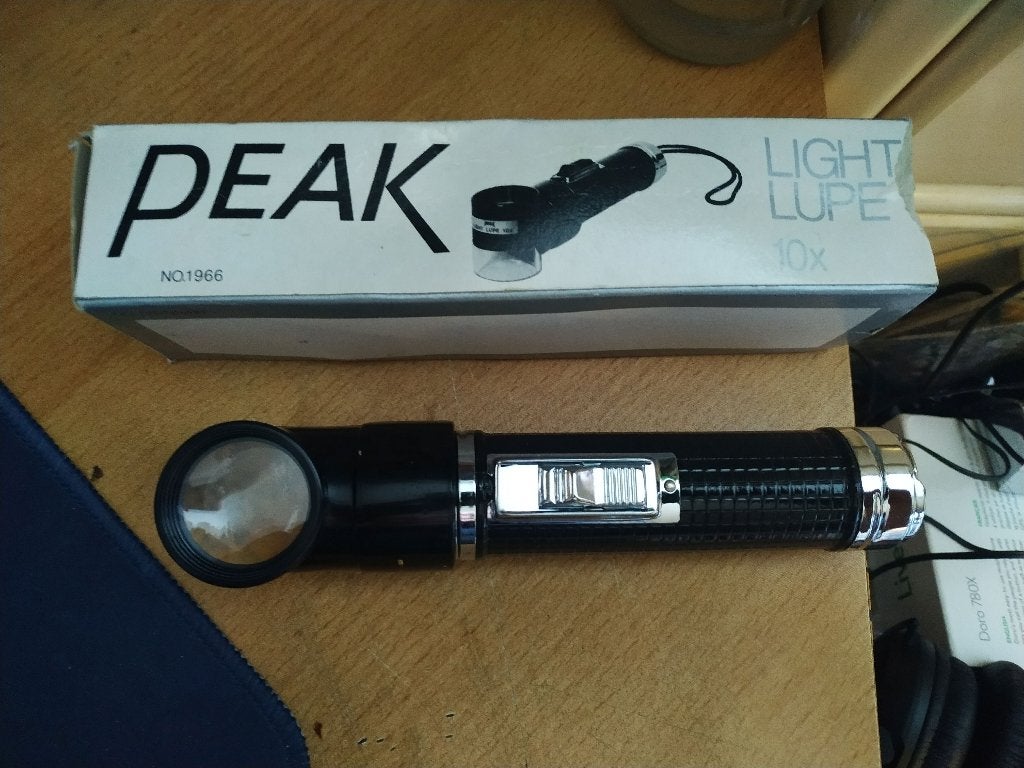 PEAK 1966 Licht loupe 10x, Ophalen of Verzenden, Gebruikt, Vergrootglas of Loep