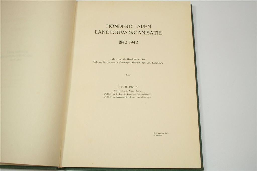 Landbouw Beerta 1842-1942 — Groninger Maatschappij, Ophalen of Verzenden, Gelezen