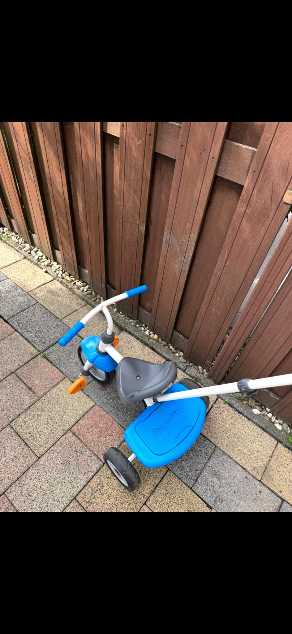 Peuter driewieler met duwstang - Blauw, Fietsen en Brommers, Fietsen | Driewielers, Ophalen, Gebruikt, Terugtraprem, Duwstang