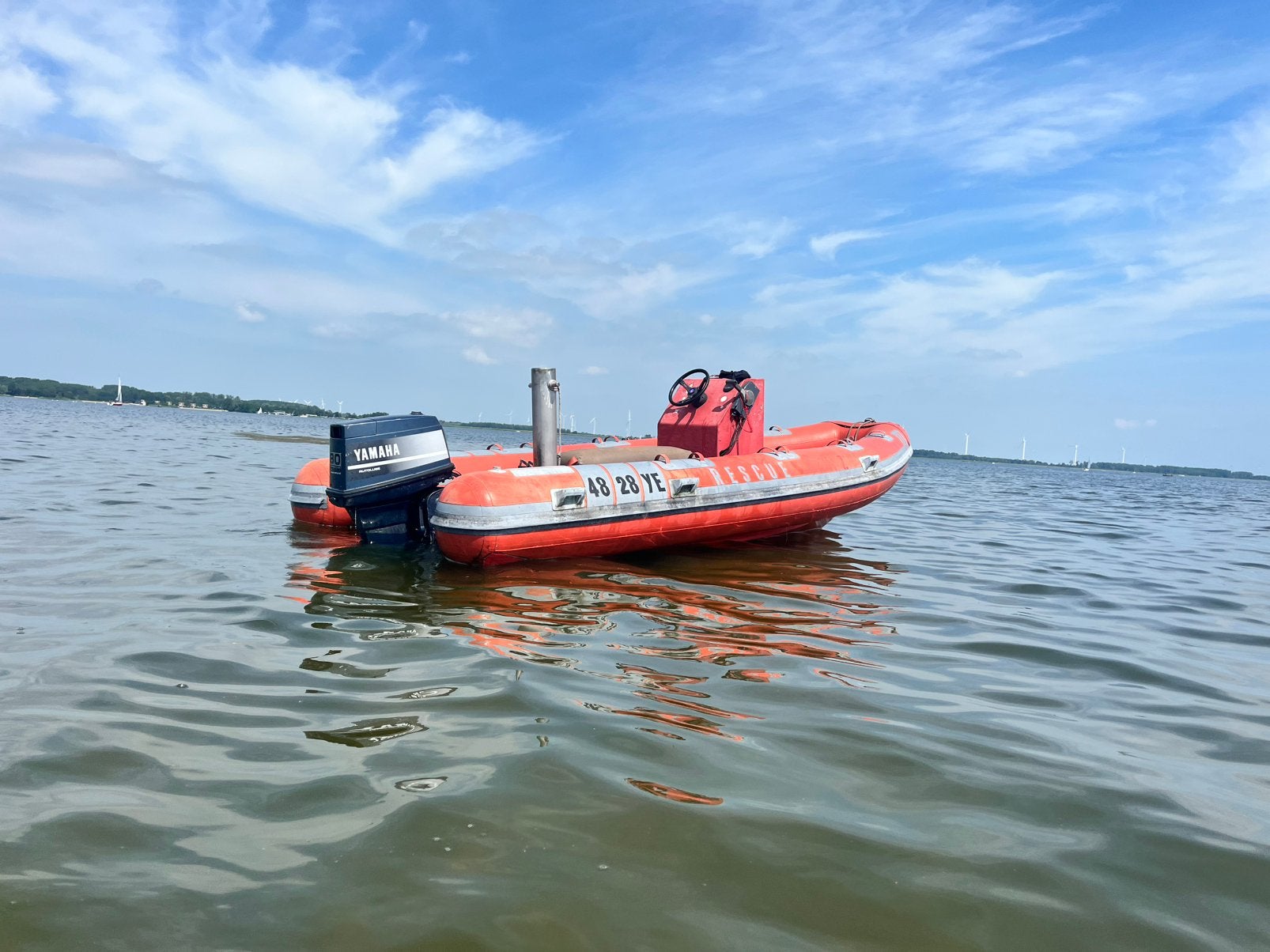 Marshall 5m rib met yamaha 80pk, Watersport en Boten, Motorboten en Motorjachten, Gebruikt, Benzine, Buitenboordmotor, Trailer