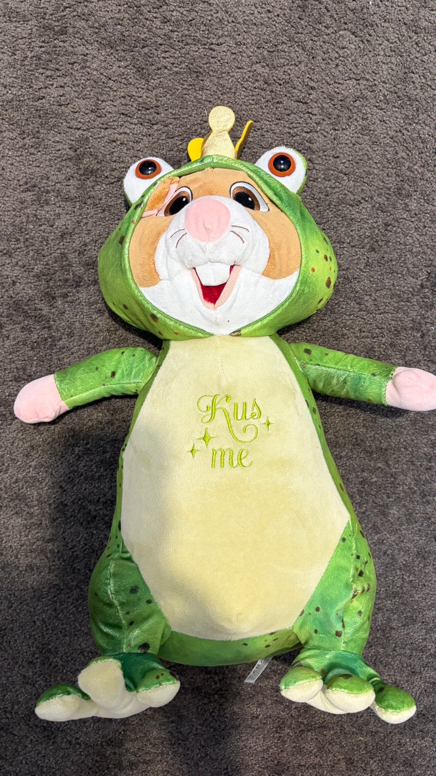 AH albert heijn grote hamster knuffel - kikker koning, Ophalen of Verzenden, Zo goed als nieuw, Beeldje of Poppetje