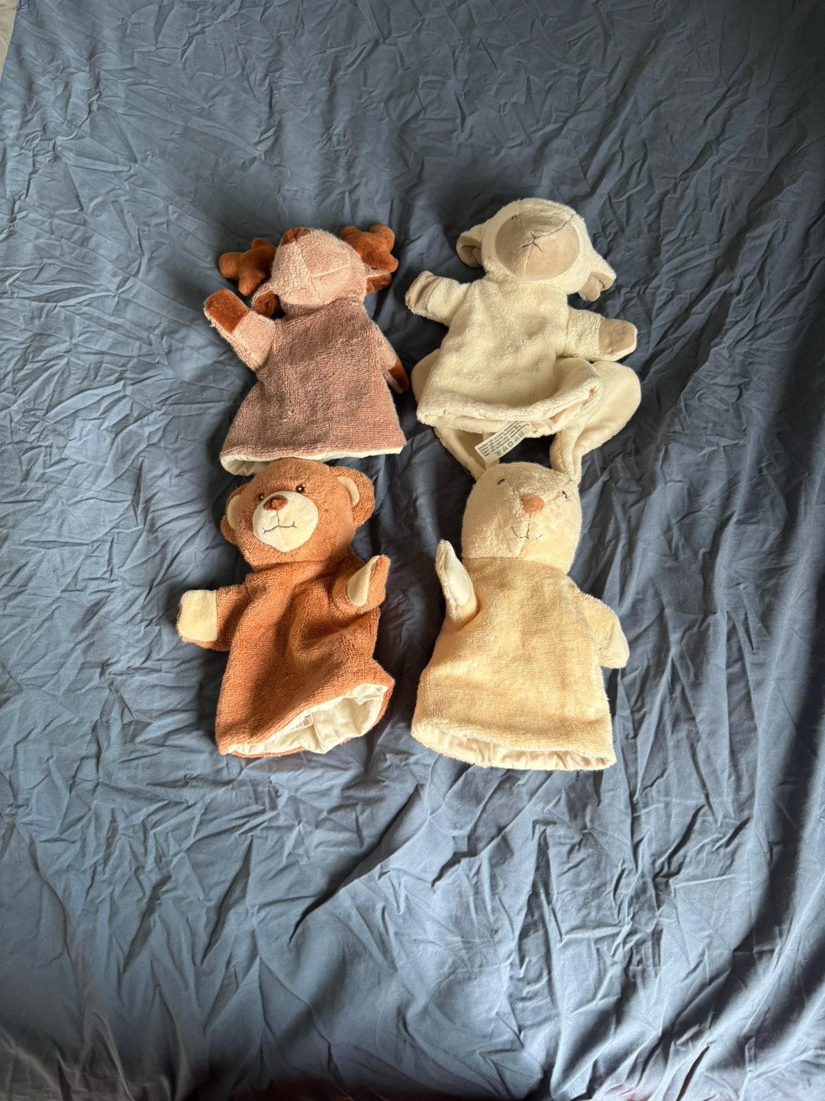 4 handpoppen dieren, Ophalen of Verzenden, Zo goed als nieuw