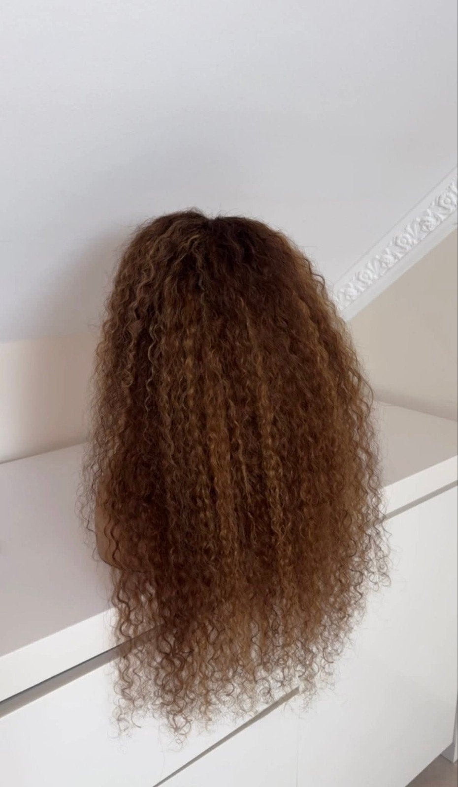 22 inch Kinky Krul Ombre Pruik met 4x4 Closure, Ophalen of Verzenden, Nieuw, Pruik of Haarverlenging