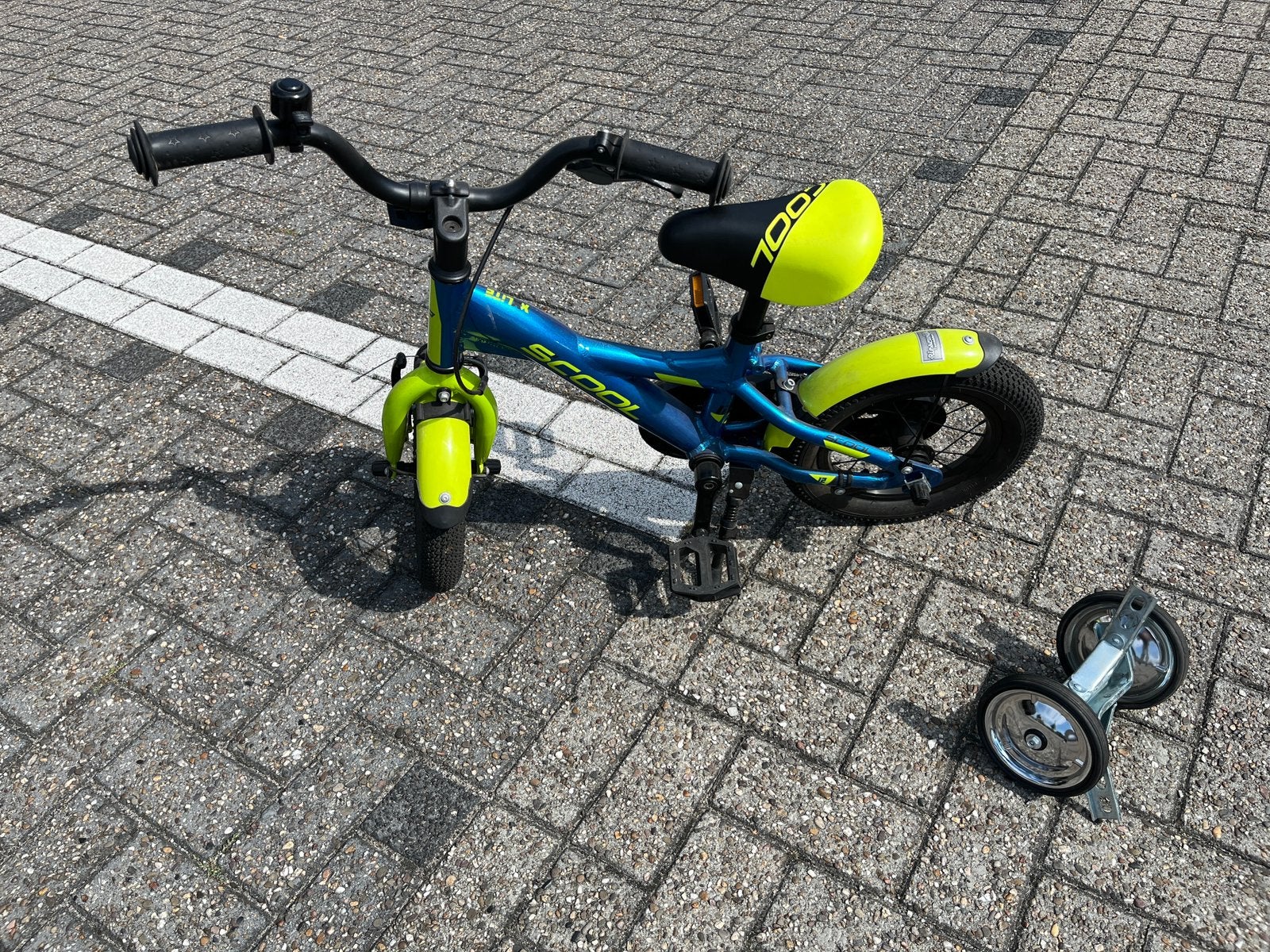 Kinderfiets, Fietsen en Brommers, Fietsen | Kinderfietsjes, Ophalen, Zo goed als nieuw, Minder dan 16 inch, Zijwieltjes