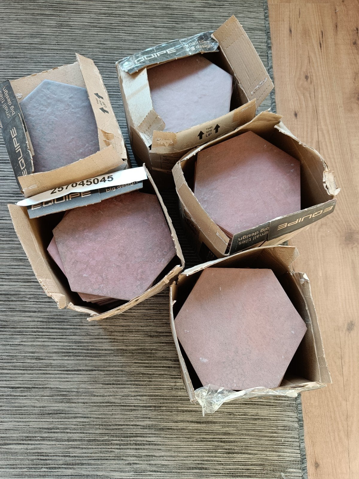 Equipe Hexagon Tegels 17,5x20 cm - Random Wine - 3,55 m2, Doe-het-zelf en Verbouw, Ophalen, Nieuw, Minder dan 20 cm, Minder dan 5 m²