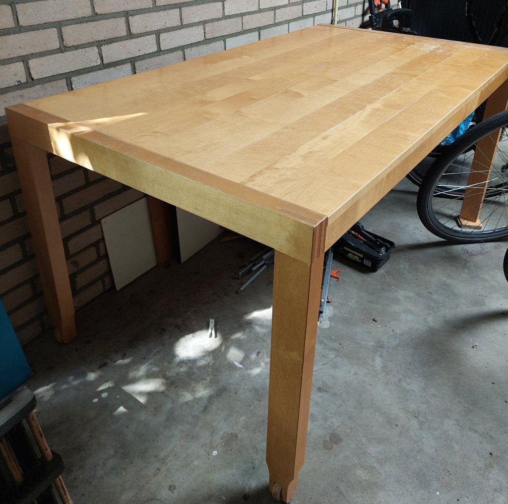 Robuuste tafel, Huis en Inrichting, Tafels | Eettafels, Ophalen, Strak, Gebruikt, 200 cm of meer