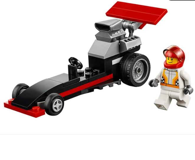 Lego City dragster - 30358, Lego, Ophalen of Verzenden, Zo goed als nieuw, Compleet