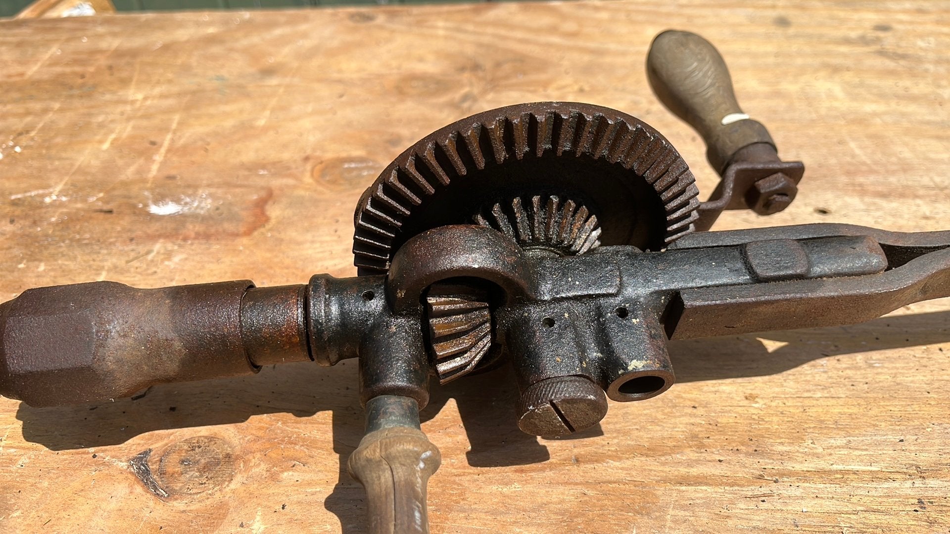 Antieke handboor, twee snelheden, Antiek en Kunst, Antiek | Gereedschap en Instrumenten, Ophalen of Verzenden