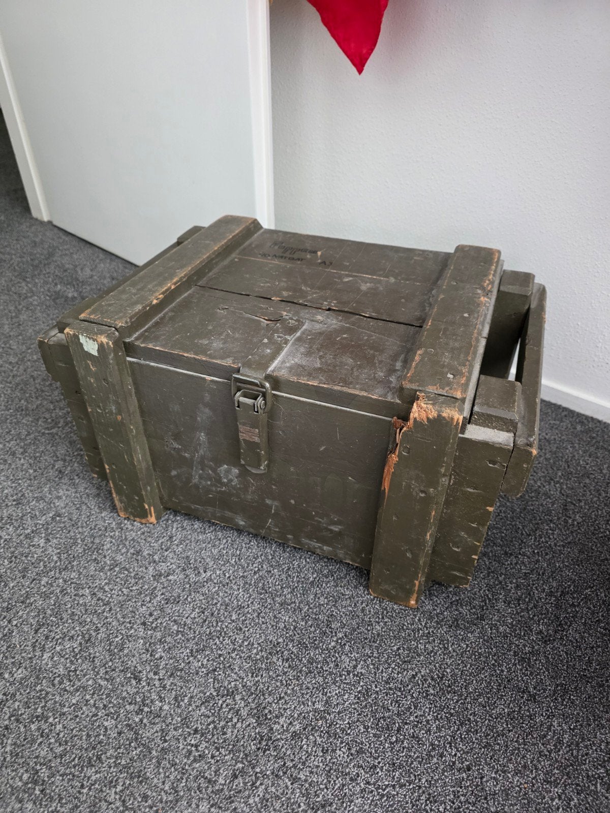 Vintage Militaire Legerkist - Foppen 40 Nat Bat, Ophalen, Landmacht, Nederland, Kist of Geocache